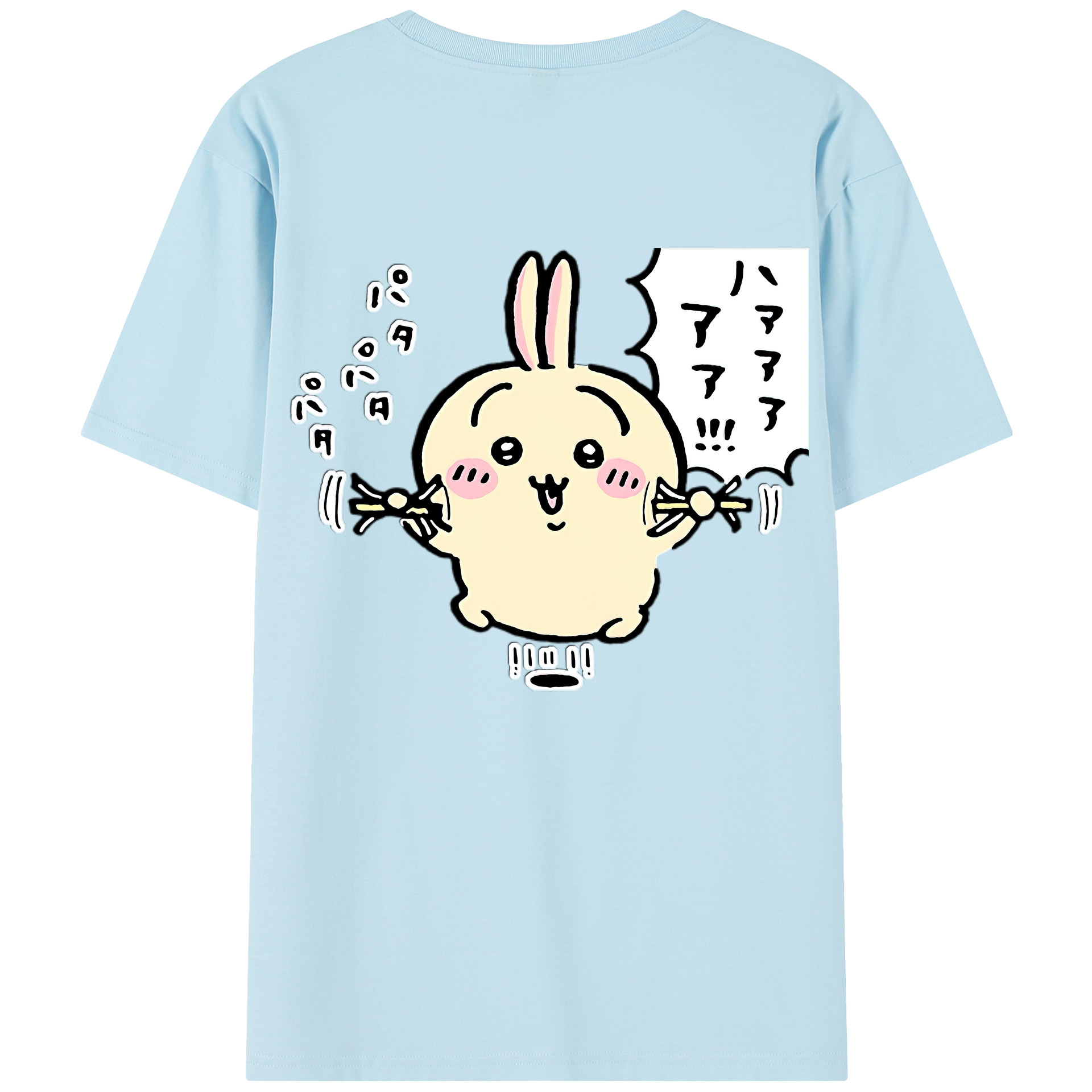 （画像用） ちいかわ うさぎ Chii-kawa usagi 綿100％半袖Tシャツ（背面プリント）